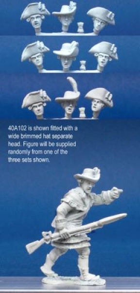 Front Rank Miniatures: 40A102 Hunting Shirt - Officer Marching With Fusil, Pointing (1 figure) 