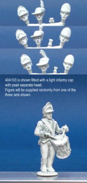 Front Rank Miniatures: 40A103 Short Regimental Coat - Drummer Marching Playing (1 figure) (40mm