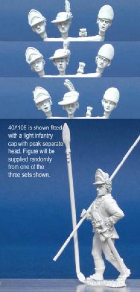 Front Rank Miniatures: 40A105 Short Regimental Coat - Standard Bearer/Officer Marching (1 figur