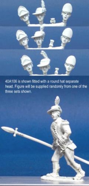 Front Rank Miniatures: 40A106 Short Regimental Coat - Officer Marching With Spontoon (1 figure)