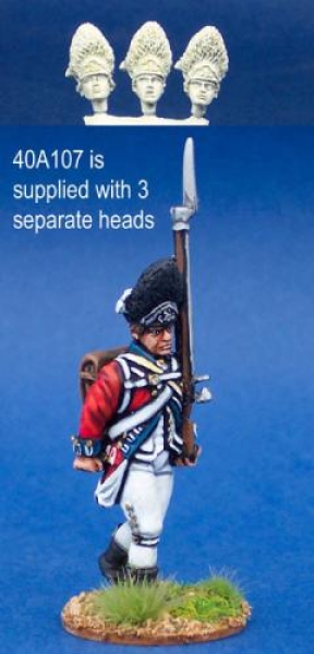 Front Rank Miniatures: 40A107 Fusilier Marching - Supplied With 3 Separate Heads (1 figure) (40