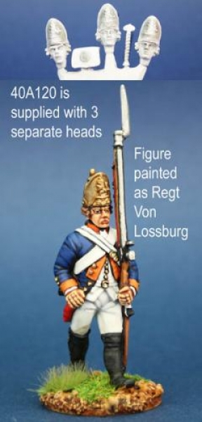 Front Rank Miniatures: 40A120 Hessian Fusilier In Gaiters, Marching (1 figure) (40mm)