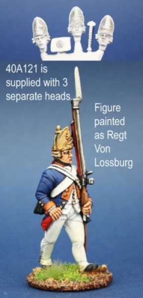 Front Rank Miniatures: 40A121 Hessian Fusilier In Overalls, Marching (1 figure) (40mm)