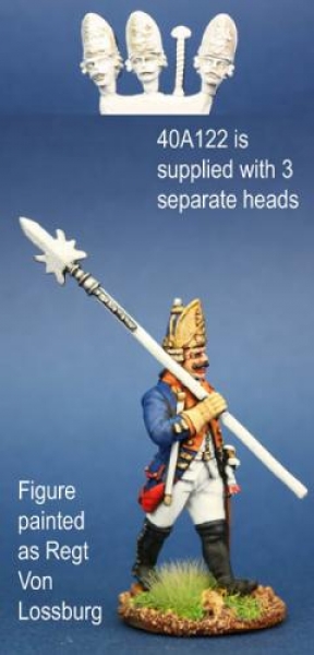 Front Rank Miniatures: 40A122 Hessian Fusilier Sergent In Gaiters, Marching (1 figure) (40mm)