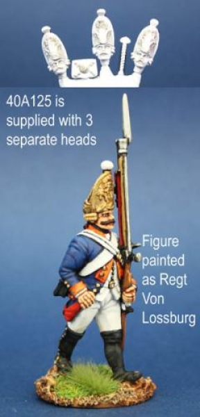 Front Rank Miniatures: 40A125 Hessian Grenadier In Gaiters, Marching (1 figure) (40mm)