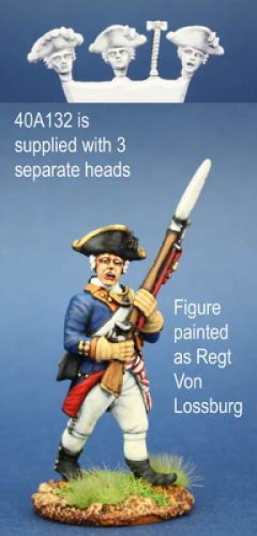 Front Rank Miniatures: 40A132 Hessian Officer In Short Gaiters, Advancing With Fusil (1 figure)