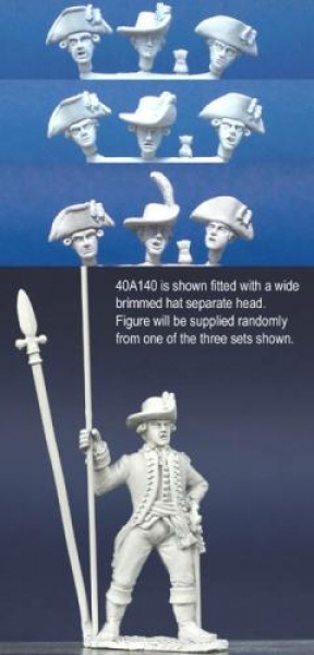 Front Rank Miniatures: 40A140 Long Regimental Coat - Standard Bearer / Officer Hand On Hip (1 f