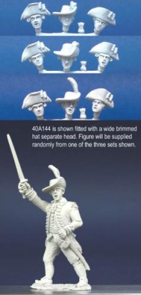 Front Rank Miniatures: 40A144 Standing - Long Regimental Coat - Officer With Separate Pivoting 