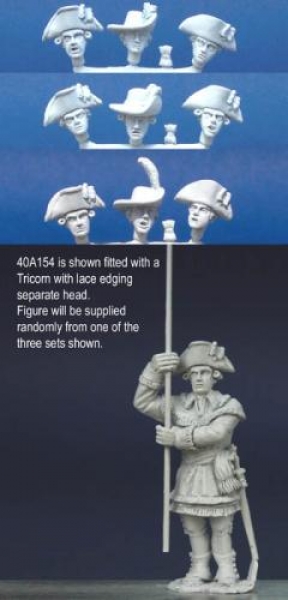 Front Rank Miniatures: 40A154 Standing - Hunting Shirt - Standard Bearer, Standing (1 figure) (