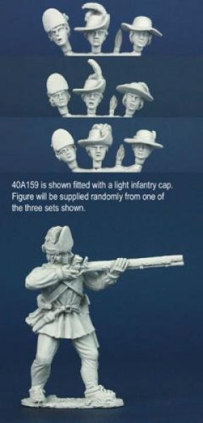 Front Rank Miniatures: 40A159 Continental Rifleman - Long Shirt, Standing Firing (1 figure) (40