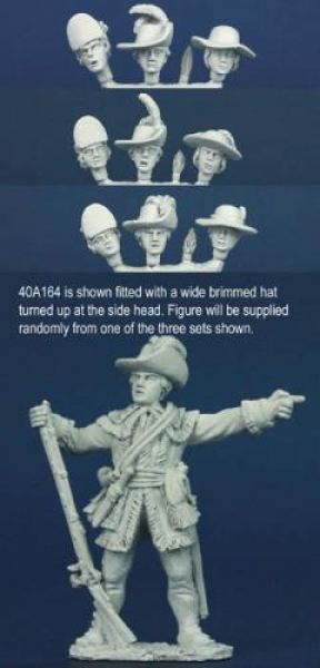 Front Rank Miniatures: 40A164 Continental Rifleman - Officer, Hunting Shirt, Standing Pointing 