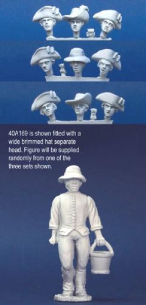 Front Rank Miniatures: 40A169 Artillery Crewman - Gunner / Labourer In Waistcoat Carrying Bucke