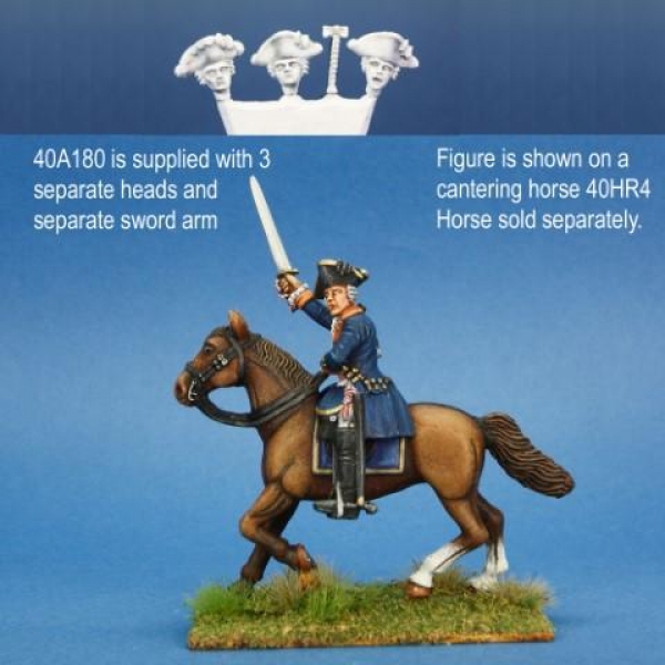Front Rank Miniatures: 40A180 Hessian General - General/Senior Officer, Separate Sword Arm, Coa