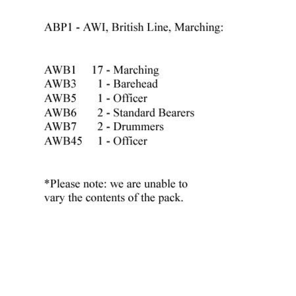 Front Rank Miniatures: ABP1 British Line Marching (24 Figures)