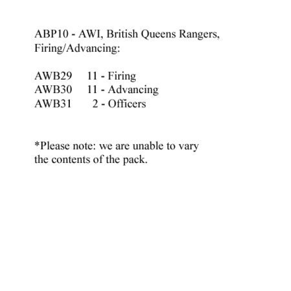 Front Rank Miniatures: ABP10 Queens Rangers Firing/Advancing (Provincial Battalion) (24 Figures