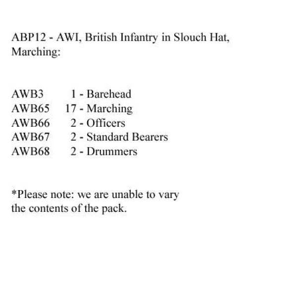 Front Rank Miniatures: ABP12 British Provincial Infantry In Slouch Hat Marching (Provincial Bat