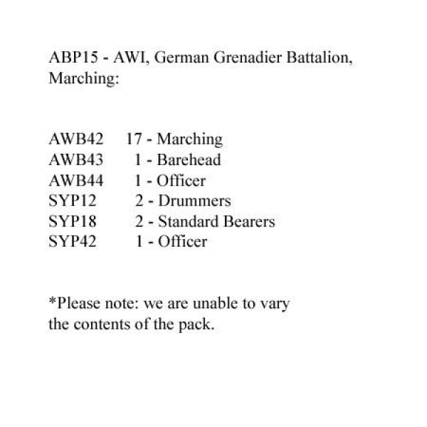 Front Rank Miniatures: ABP15 German Grenadiers Marching (24 Figures)