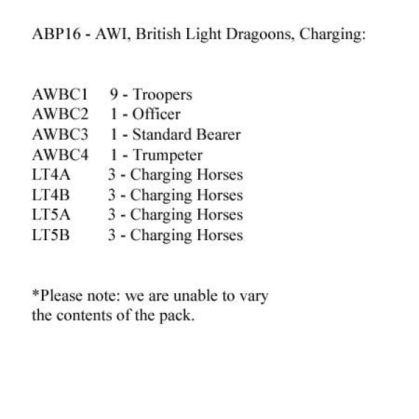 Front Rank Miniatures: ABP16 British 17th Light Dragoon Charging (12 Mounted Figures)