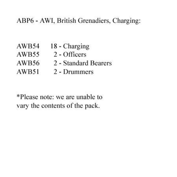 Front Rank Miniatures: ABP6 British Grenadiers Charging (24 Figures)