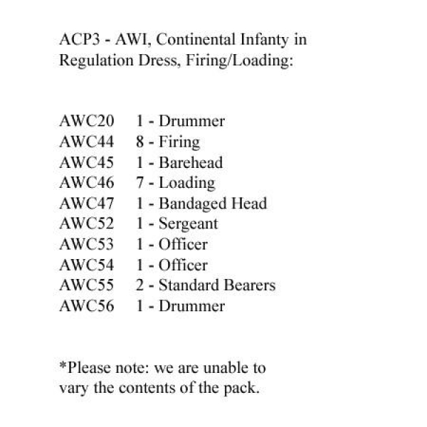 Front Rank Miniatures: ACP3 Continental Infantry Regulation Dress, Firing/Loading (24 Figures)