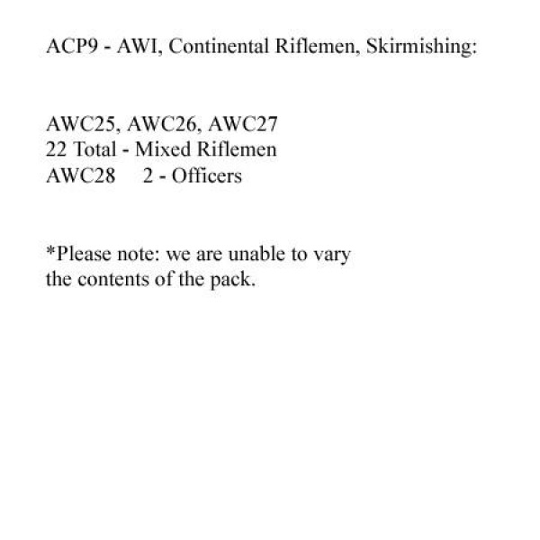 Front Rank Miniatures: ACP9 Continental Riflemen Skirmishing (24 Figures)