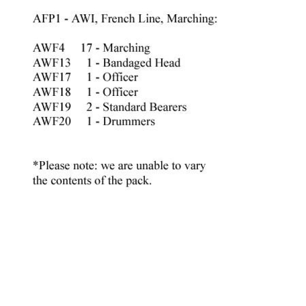 Front Rank Miniatures: AFP1 French Line Marching (24 Figures)
