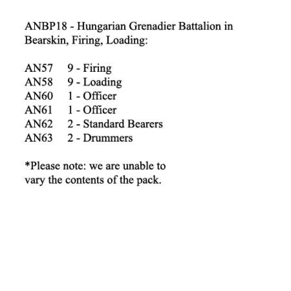 Front Rank Miniatures: ANBP18 Hungarian Grenadier Battalion In Bearskin, Firing / Loading (24 F