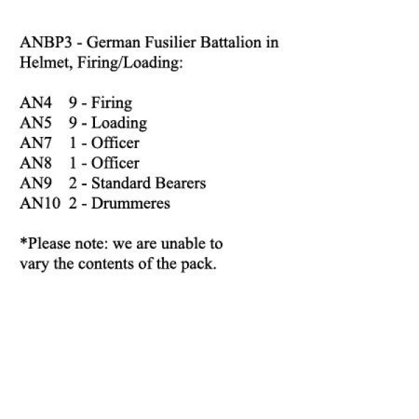 Front Rank Miniatures: ANBP3 German Fusilier Battalion In Helmet, Firing / Loading (24 Figures)