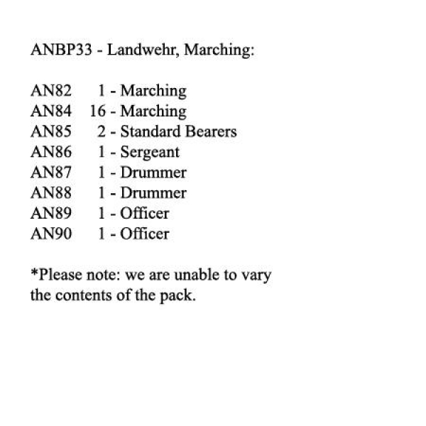Front Rank Miniatures: ANBP33 Austrian Landwehr Marching (24 Figures)