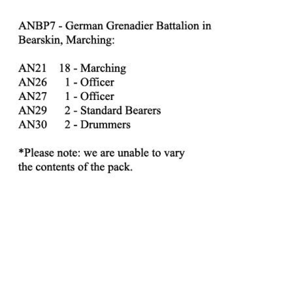 Front Rank Miniatures: ANBP7 German Grenadier Battalion In Bearskin, Marching (24 Figures)