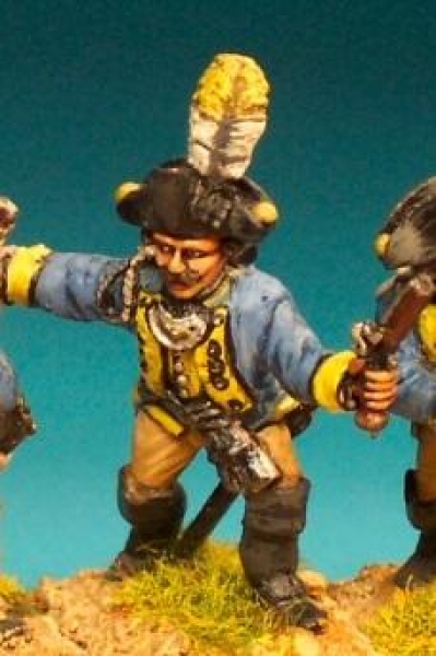 Front Rank Miniatures: AWBC9 Dismounted Brunswick Dragoon Officer With Pistol (6 figures)