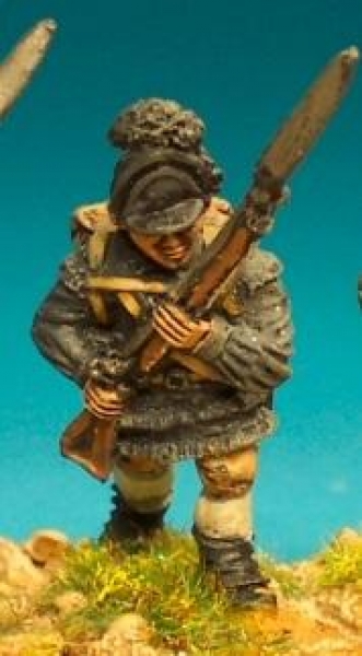 Front Rank Miniatures: AWC8 Infantryman In Huntingshirt & Light Infantryman Cap Advancing (6 fi
