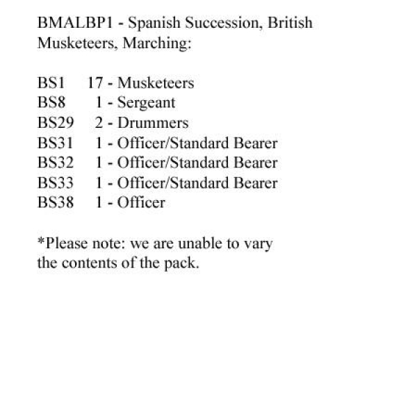Front Rank Miniatures: BMALBP1 British Musketeers Marching (24 Figures)