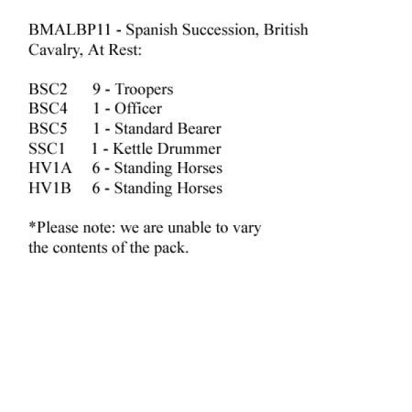 Front Rank Miniatures: BMALBP11 British Regiment Of Horse At Rest With Sword (12 Mounted Figure