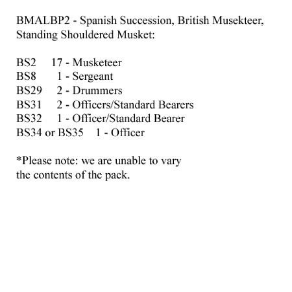 Front Rank Miniatures: BMALBP2 British Musketeers Standing Shouldered Musket (24 Figures)
