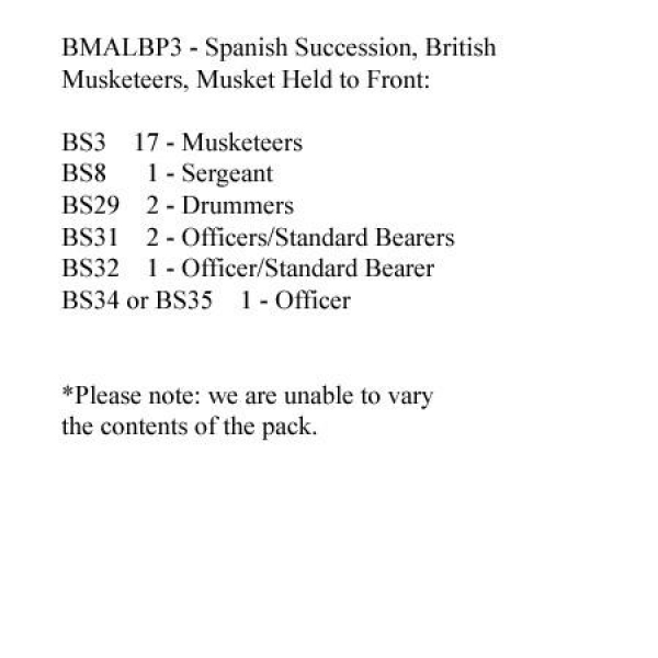 Front Rank Miniatures: BMALBP3 British Musketeers Standing Musket Held To Front (24 Figures)