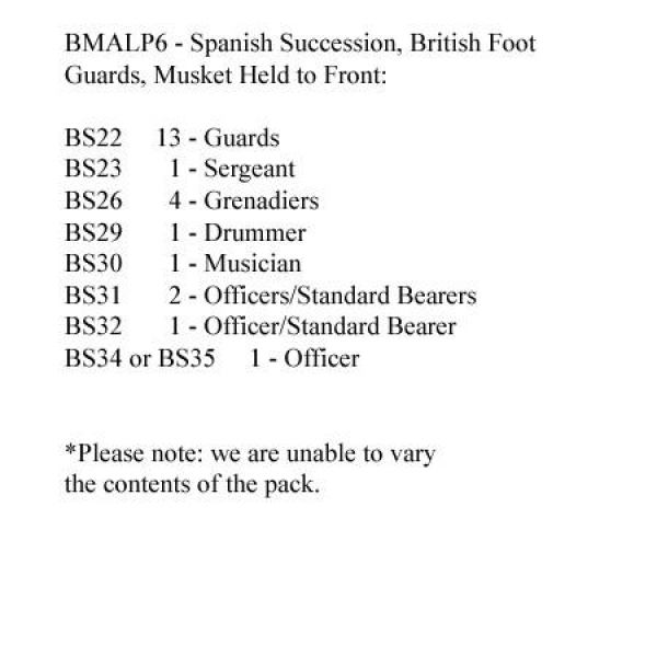 Front Rank Miniatures: BMALBP6 British Guards Standing Musket Held To Front (Includes Grenadier