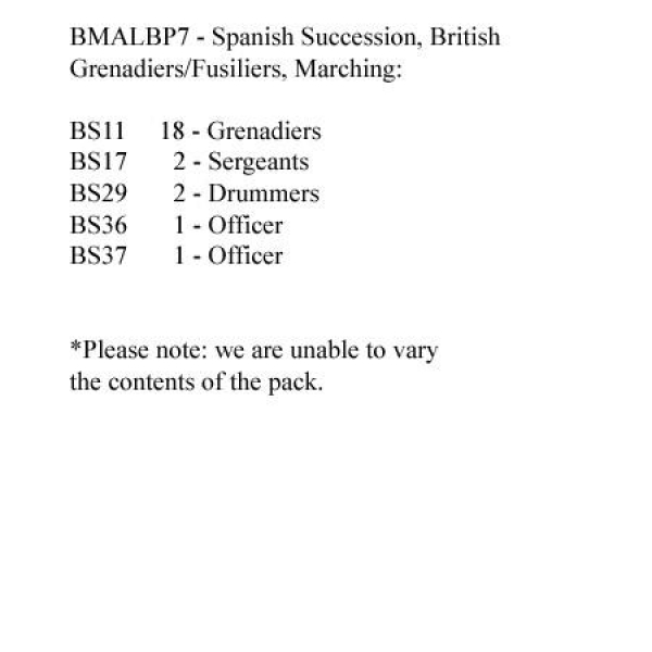 Front Rank Miniatures: BMALBP7 British Grenadiers / Fusiliers Marching (24 Figures)