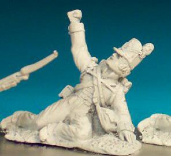 Front Rank Miniatures: BN16 British Infantryman - Centre Company - Belgic Shako - Crawling Woun