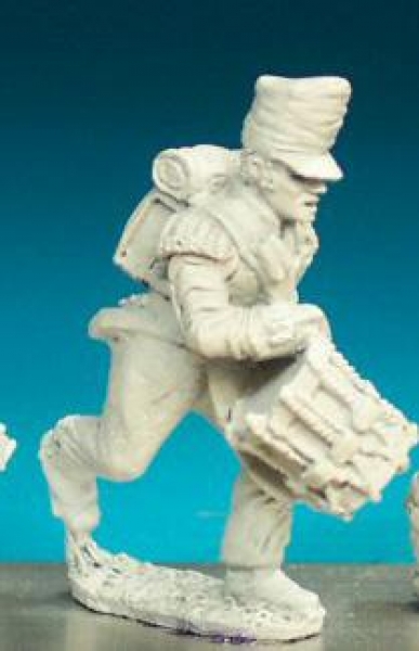 Front Rank Miniatures: BN57 Musician - Belgic Shako - Drummer Charging Covered Shako (6 figures)