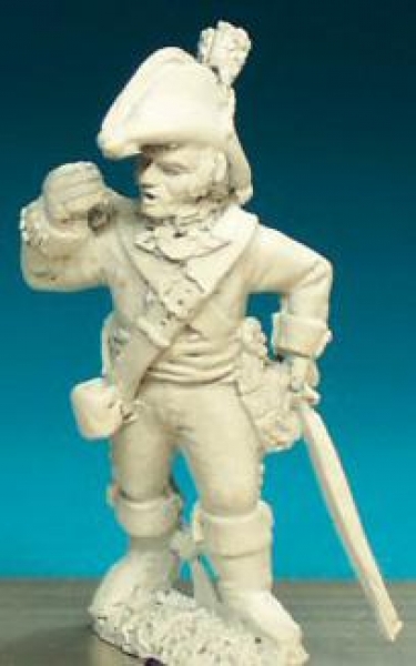 Front Rank Miniatures: BN92 Officer/Standard Bearer In Bicorne (Pre-1812) - Standard Bearer At Ease 