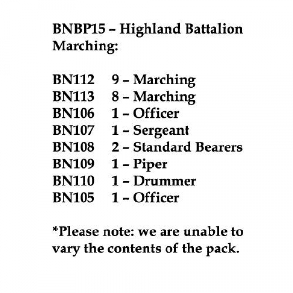 Front Rank Miniatures: BNBP15 Highland Battalion, Marching (24 Figures)