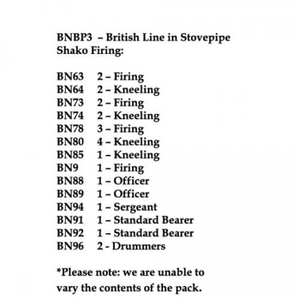 Front Rank Miniatures: BNBP3 British Line Battalion, Stovepipe Shako, Firing (24 Figures)
