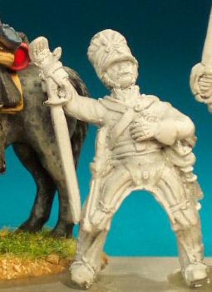 Front Rank Miniatures: BNC39 2nd Dragoon (Scots Greys) Post -1812 Oilskin Covered Bearskin - Trooper