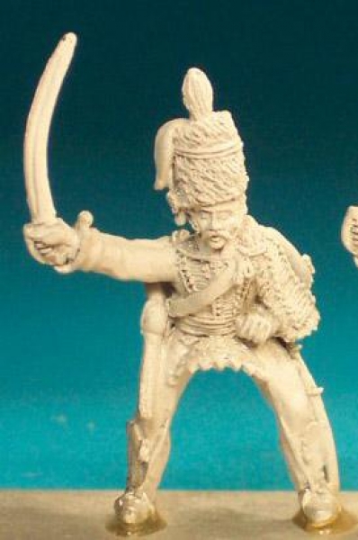 Front Rank Miniatures: BNC63 Hussar Pre 1812 (Cylindrical Fur Hat) - Trooper, Sabre Outstretched (6 