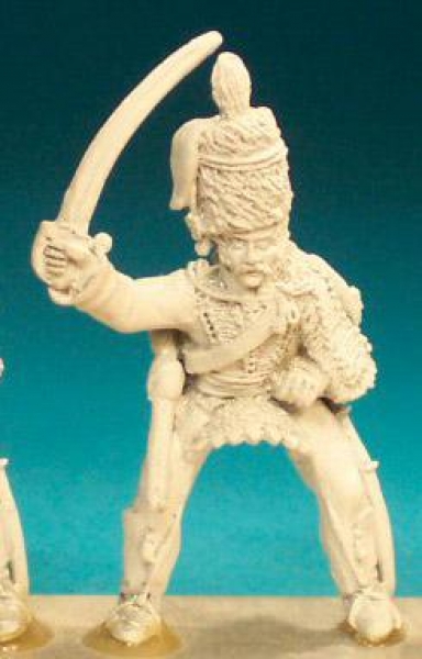 Front Rank Miniatures: BNC64 Hussar Pre 1812 (Cylindrical Fur Hat) - Trooper, Sabre Up (6 figures)