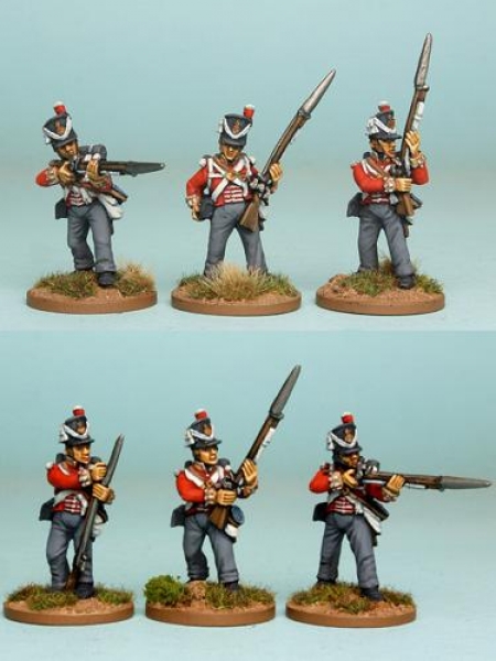Front Rank Miniatures: BNRPK12 Mixed British Centre Company In Belgic Shako, Firing Line (6 Figures)