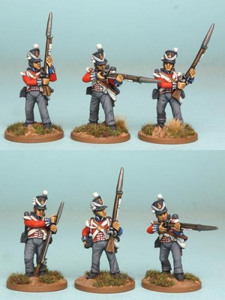 Front Rank Miniatures: BNRPK13 Mixed British Grenadier Company In Belgic Shako, Firing Line (6 Figur