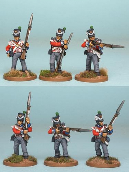 Front Rank Miniatures: BNRPK14 Mixed British Light Company In Belgic Shako, Firing Line (6 Figures)