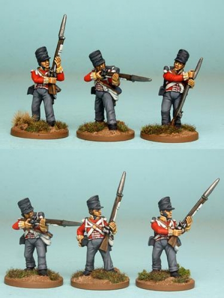 Front Rank Miniatures: BNRPK16 Mixed British Centre Company In Covered Belgic Shako, Firing Line (6 